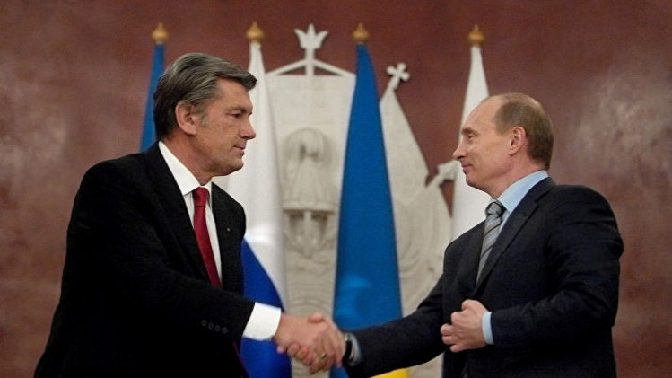 Встреча Виктора Ющенко и Владимира Путина в 2008 году. Фото: РИА Новости 