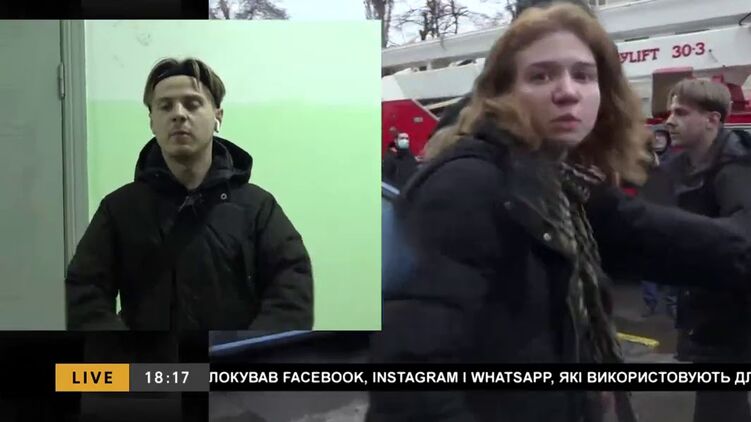 Нацистка Вита Заверуха напала на журналиста Алексея Пальчунова в прямом эфире. Кадр из видео