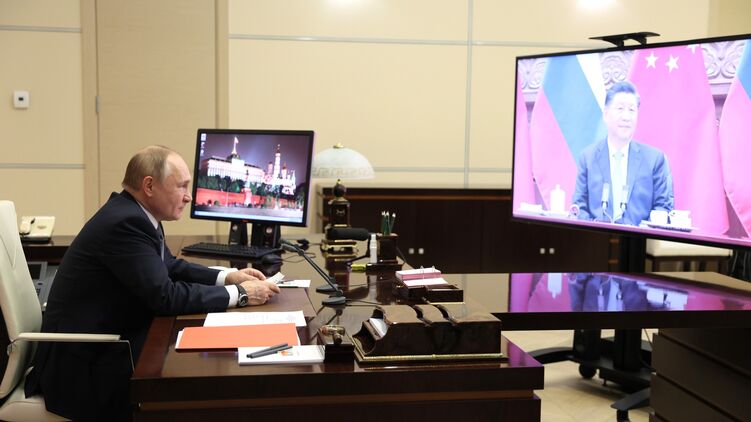 Встреча Путина и Си по видео. Фото сайта Кремля