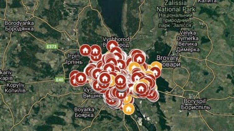 Карта убежищ Киева