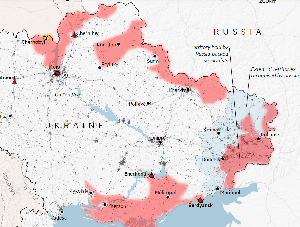 Карта украинских войск