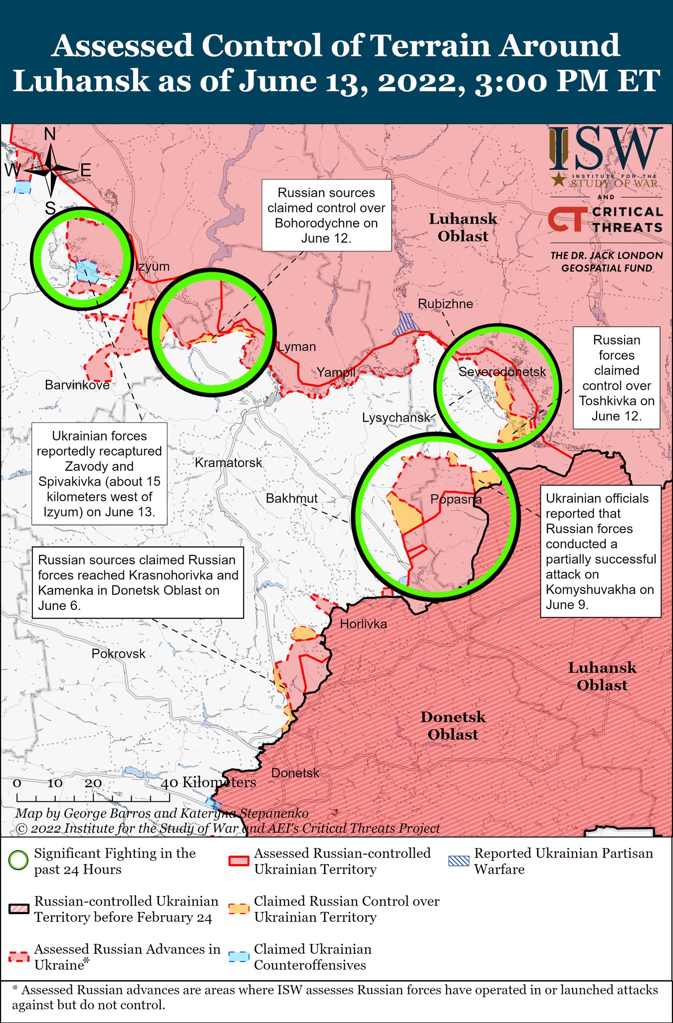 Карты боевых действий в Украине