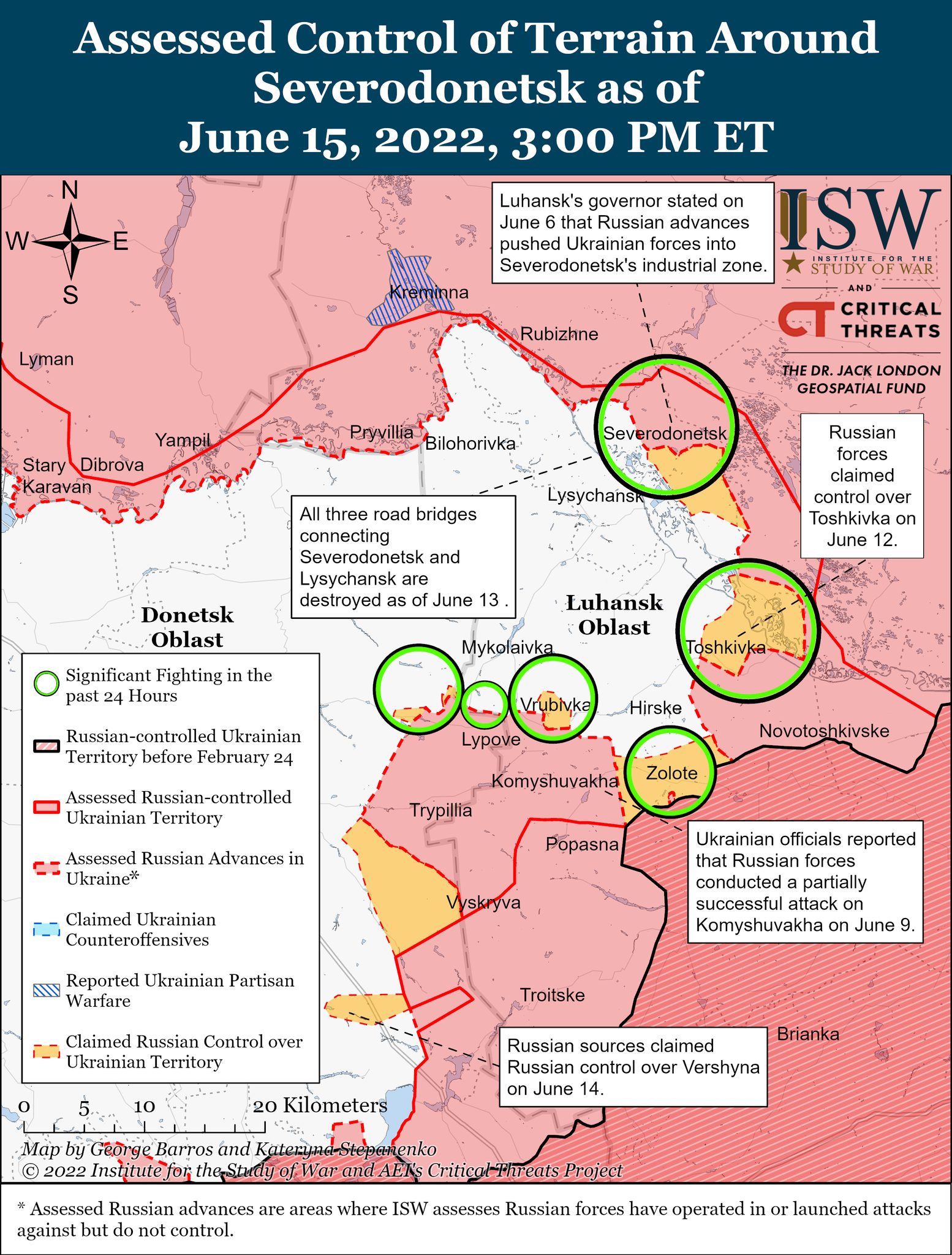 Карта боевых действий в Украине