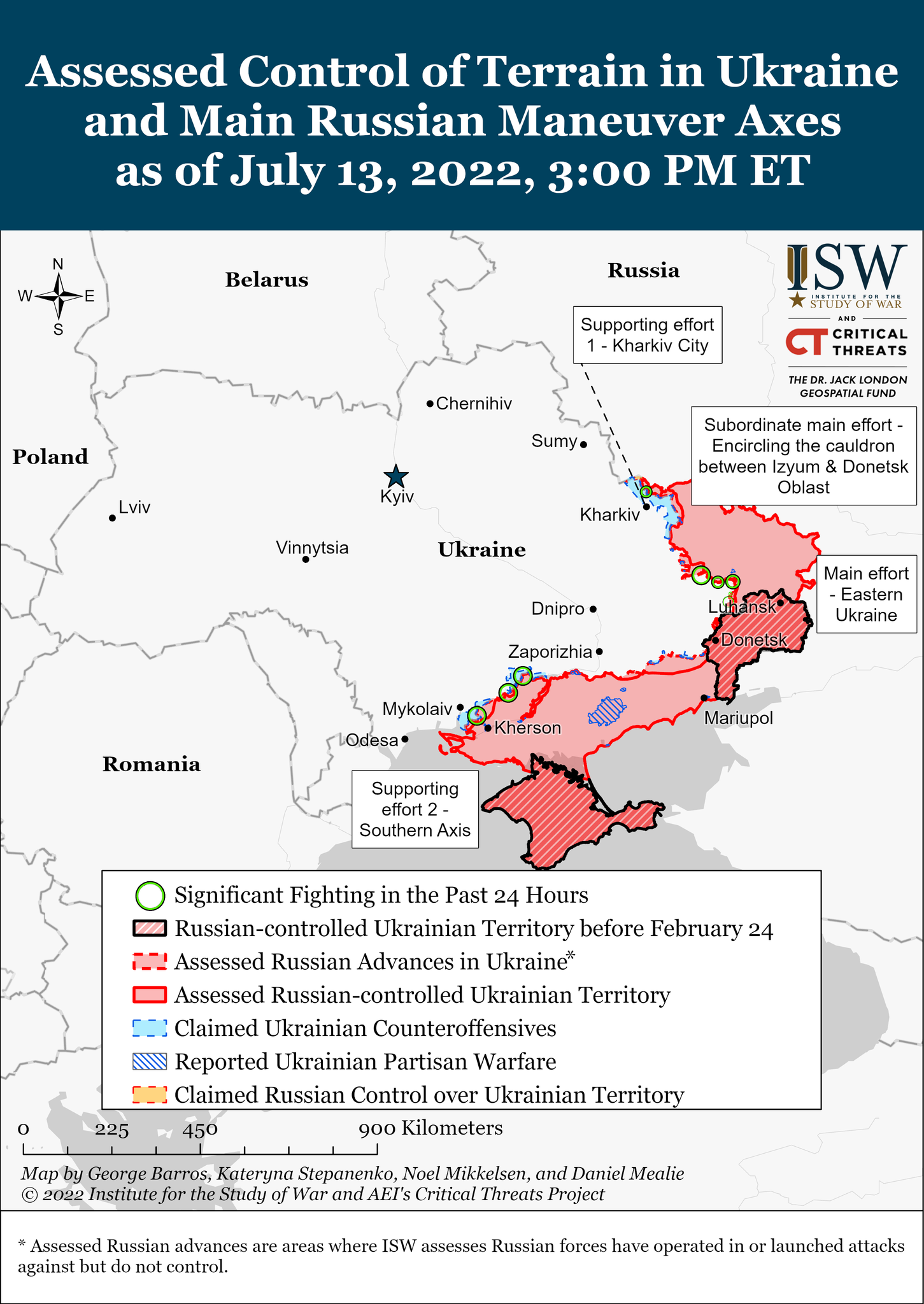 Карта боевых действий в Украине