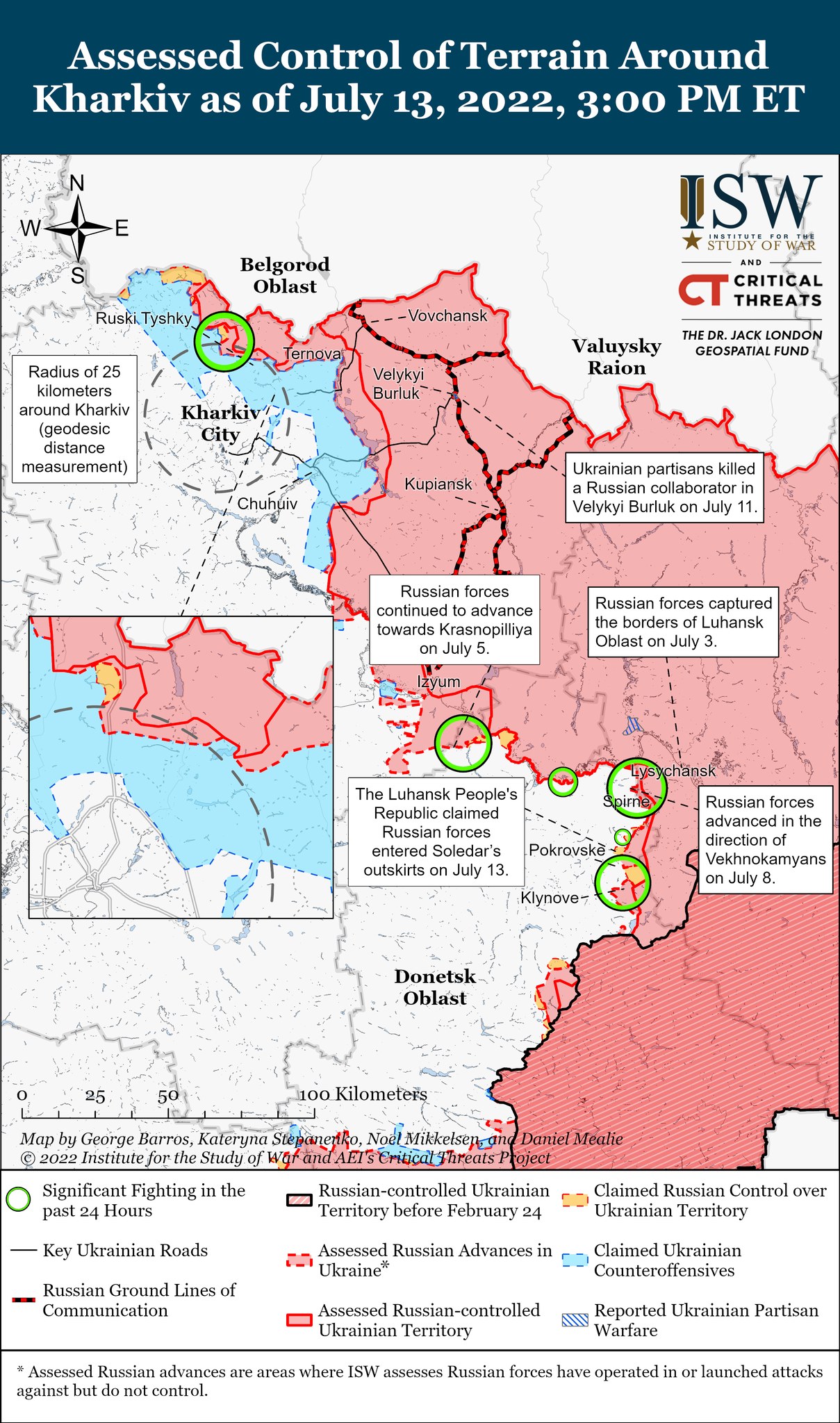 Карта боевых действий в Украине