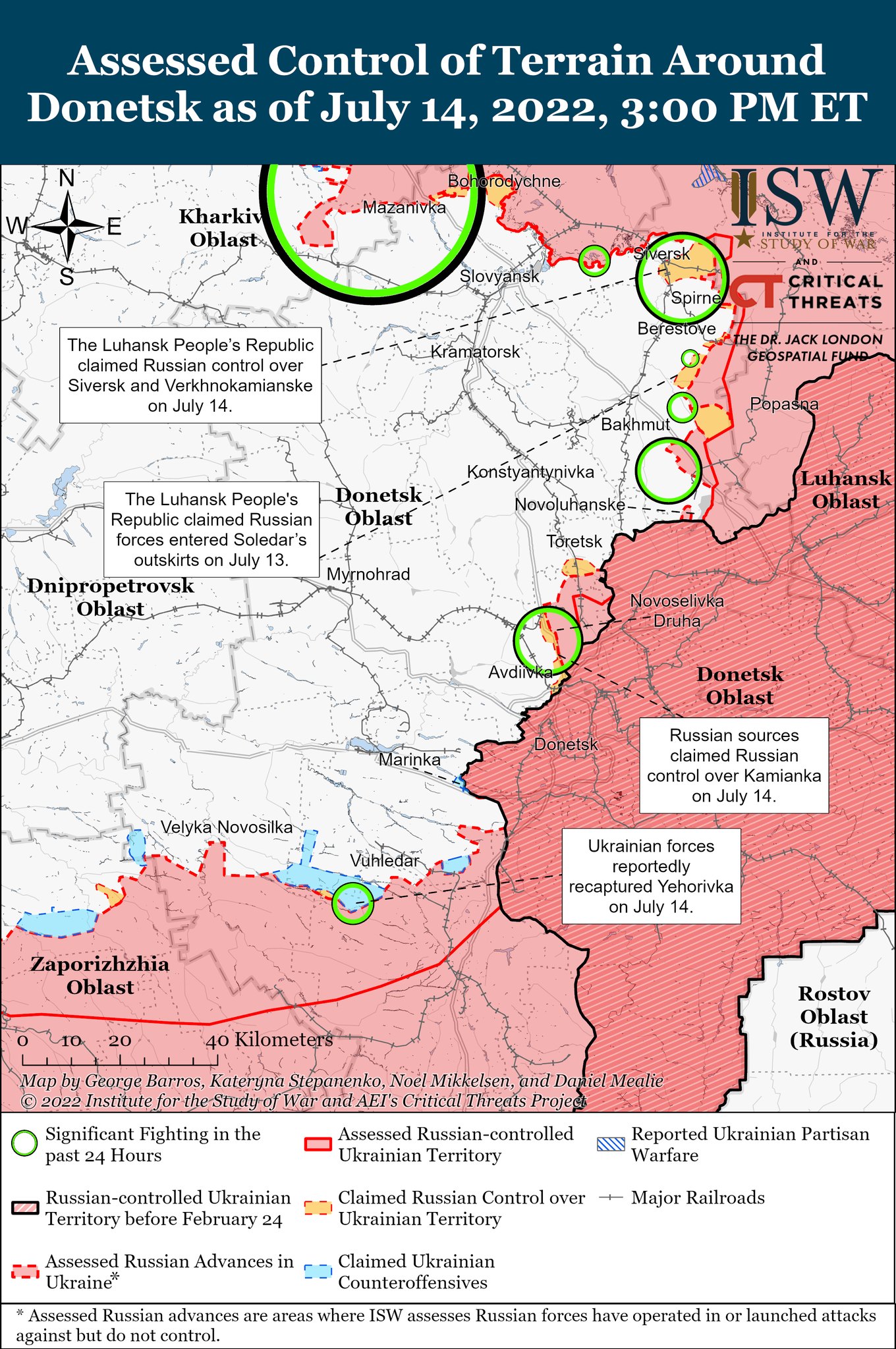 Карты боевых действий в Украине