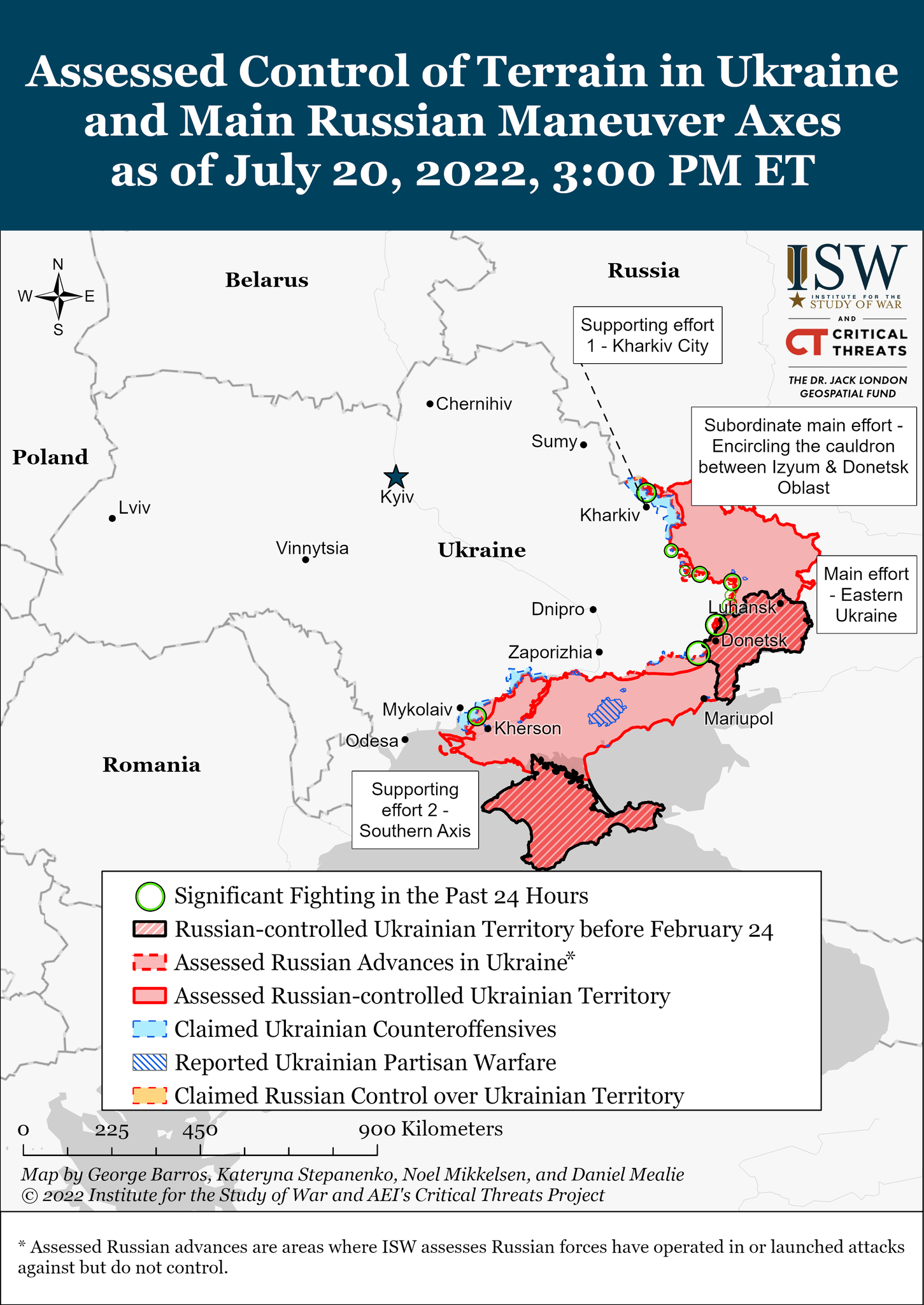 Карта боевых действий в Украине