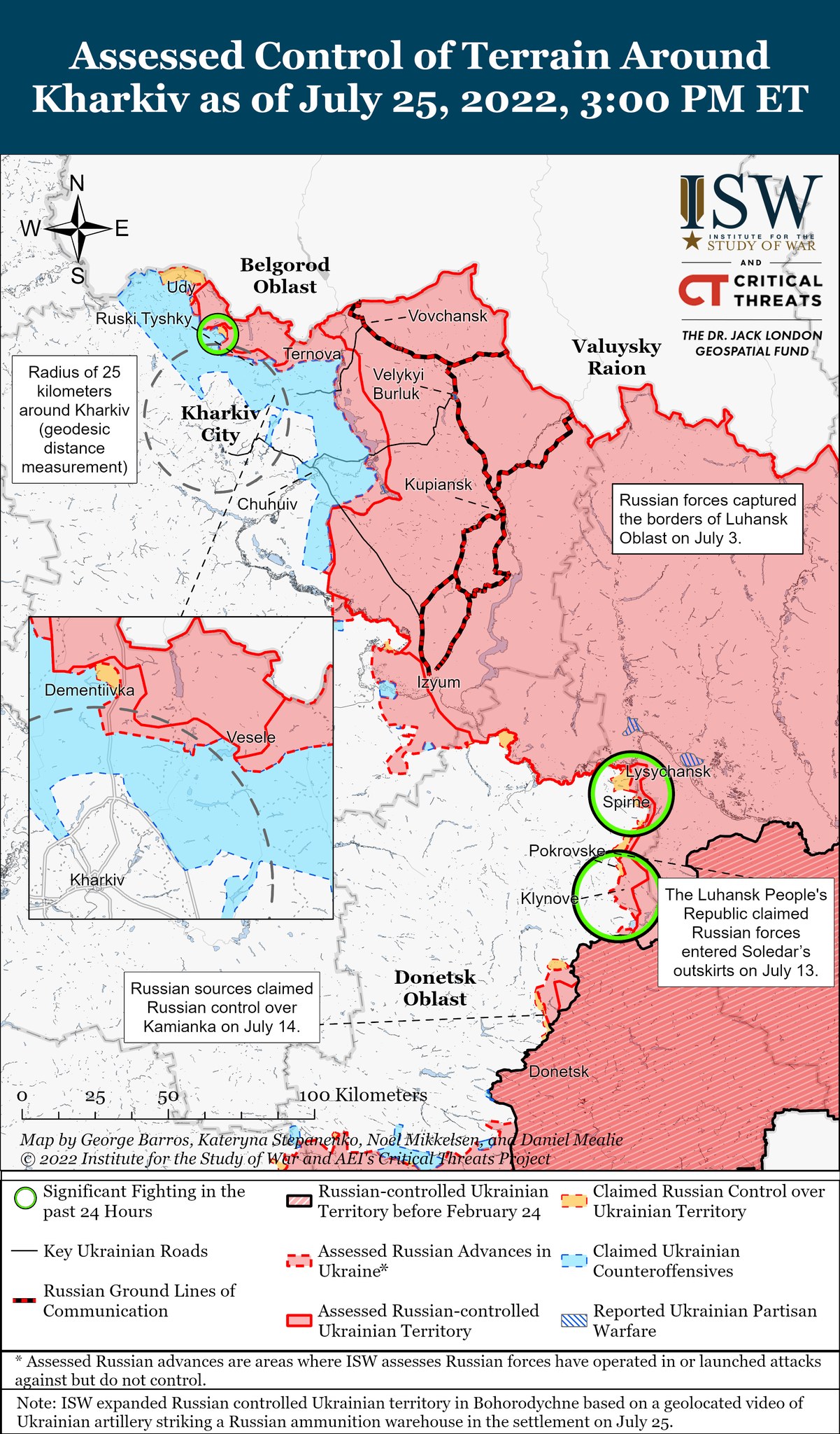 Карта боевых действий в Украине