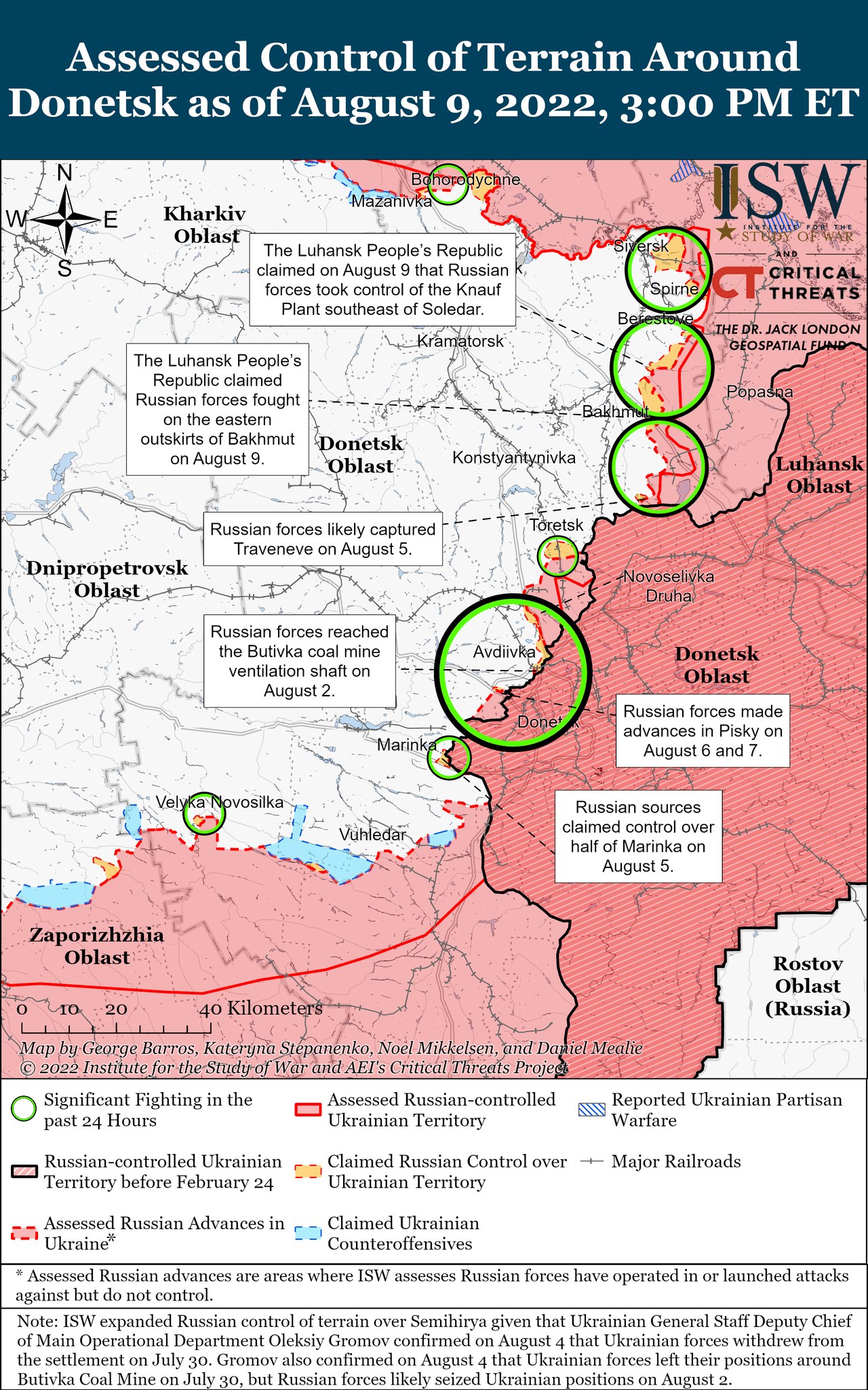 Карты боевых действий в Украине