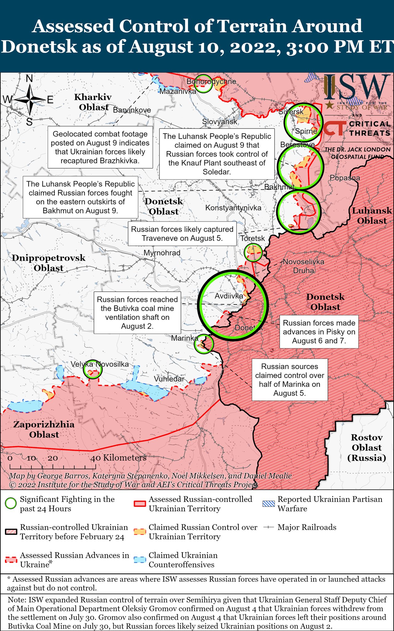 Карта боевых действий в Украине