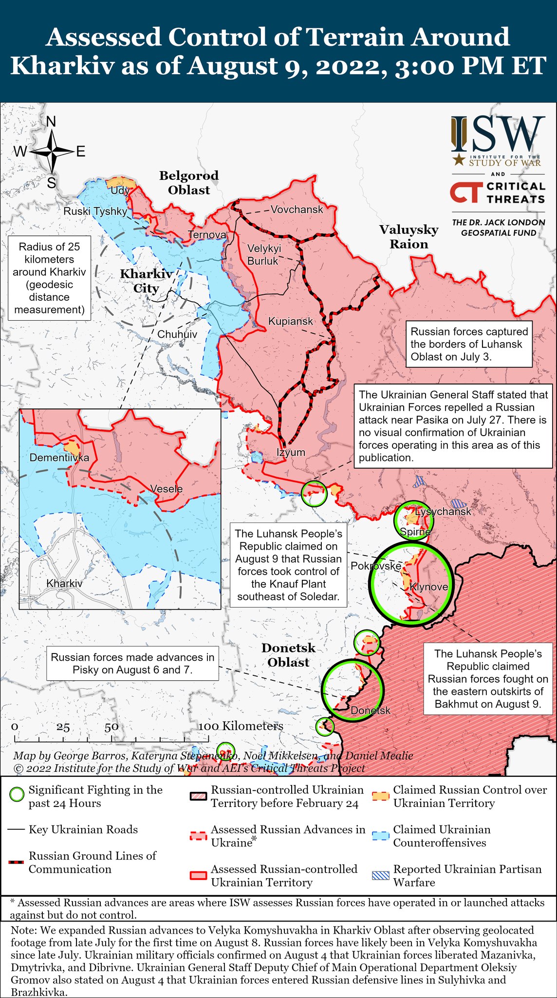 Χάρτες των εχθροπραξιών στην Ουκρανία