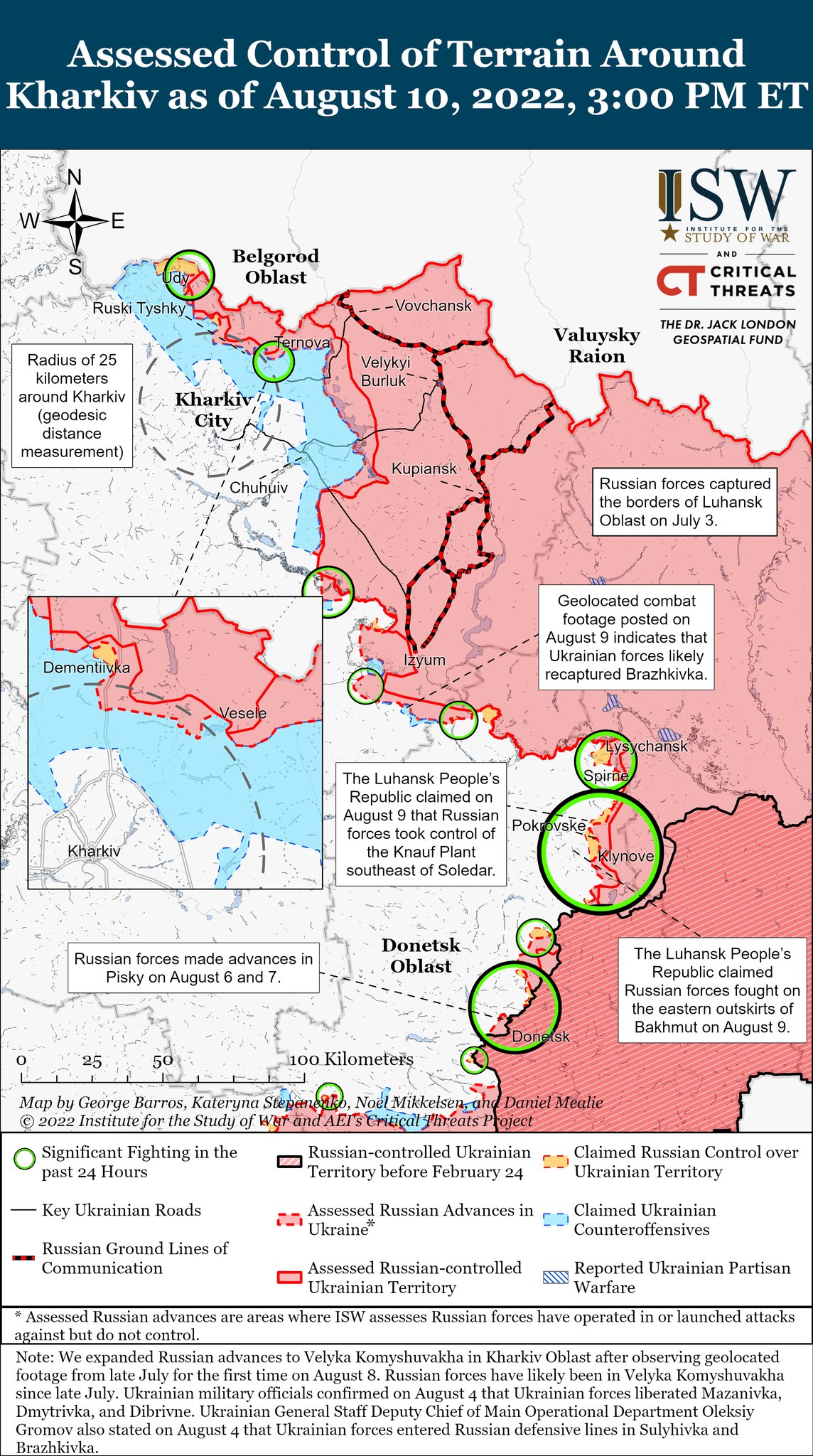 Карта боевых действий в Украине