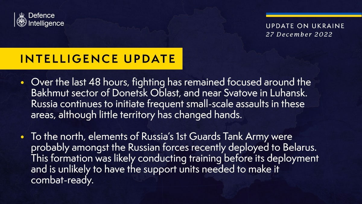 В течение 2 дней боевые действия в Украине были сосредоточены вокруг Бахмута и Сватово
