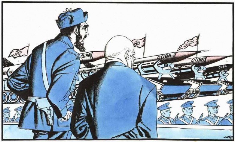 Карикатура на Кастро и Хрущева