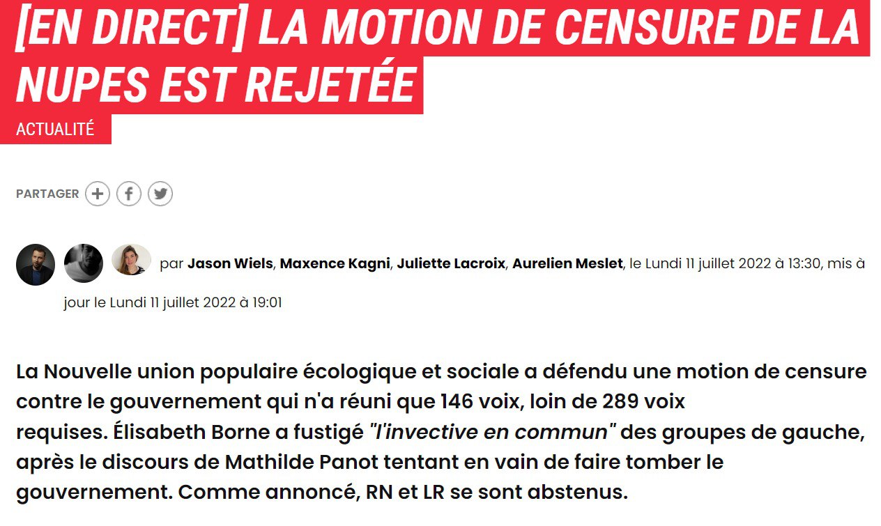 Скриншот с сайта парламента Франции