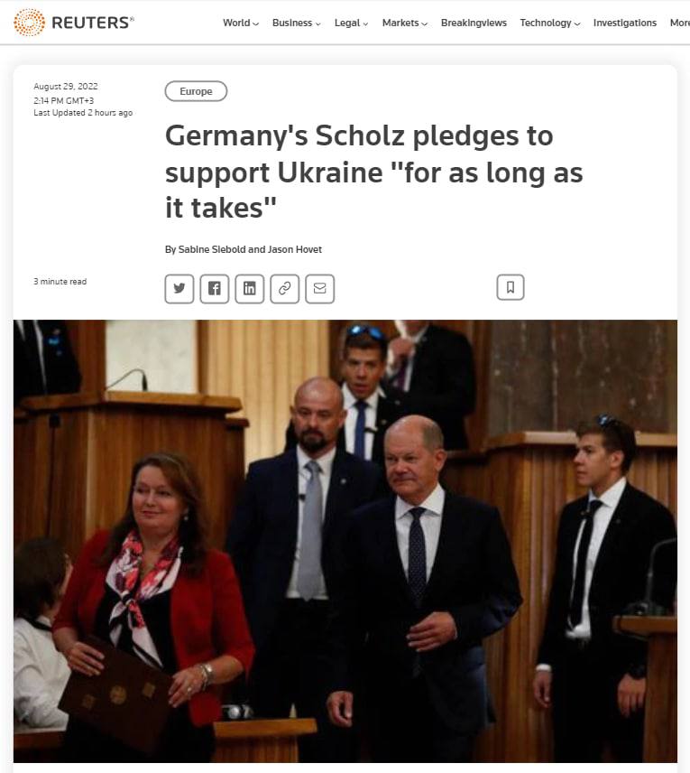 Канцлер Германии Олаф Шольц призвал к расширению Европейского Союза за счет включения в ЕС Украины, Молдовы и Грузии