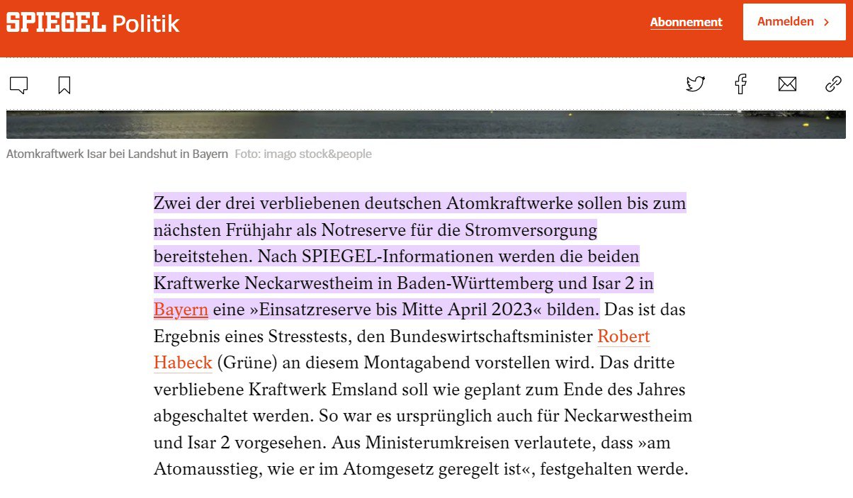 Скриншот с сайта Der Spiegel