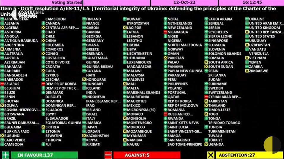 Голосование за резолюцию ООН