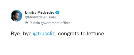 Скриншот из ТВиттера Дмитрия Медведева