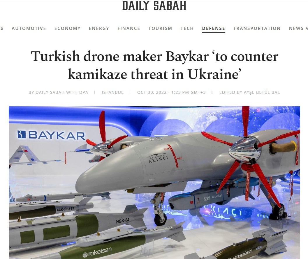 "Baykar" надеется предложить Украине защиту от иранских дронов