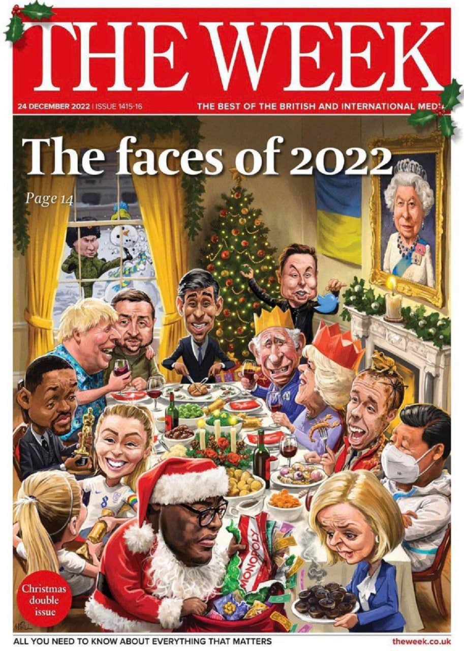 Обложка британского журнала The Week по итогам 2022 года