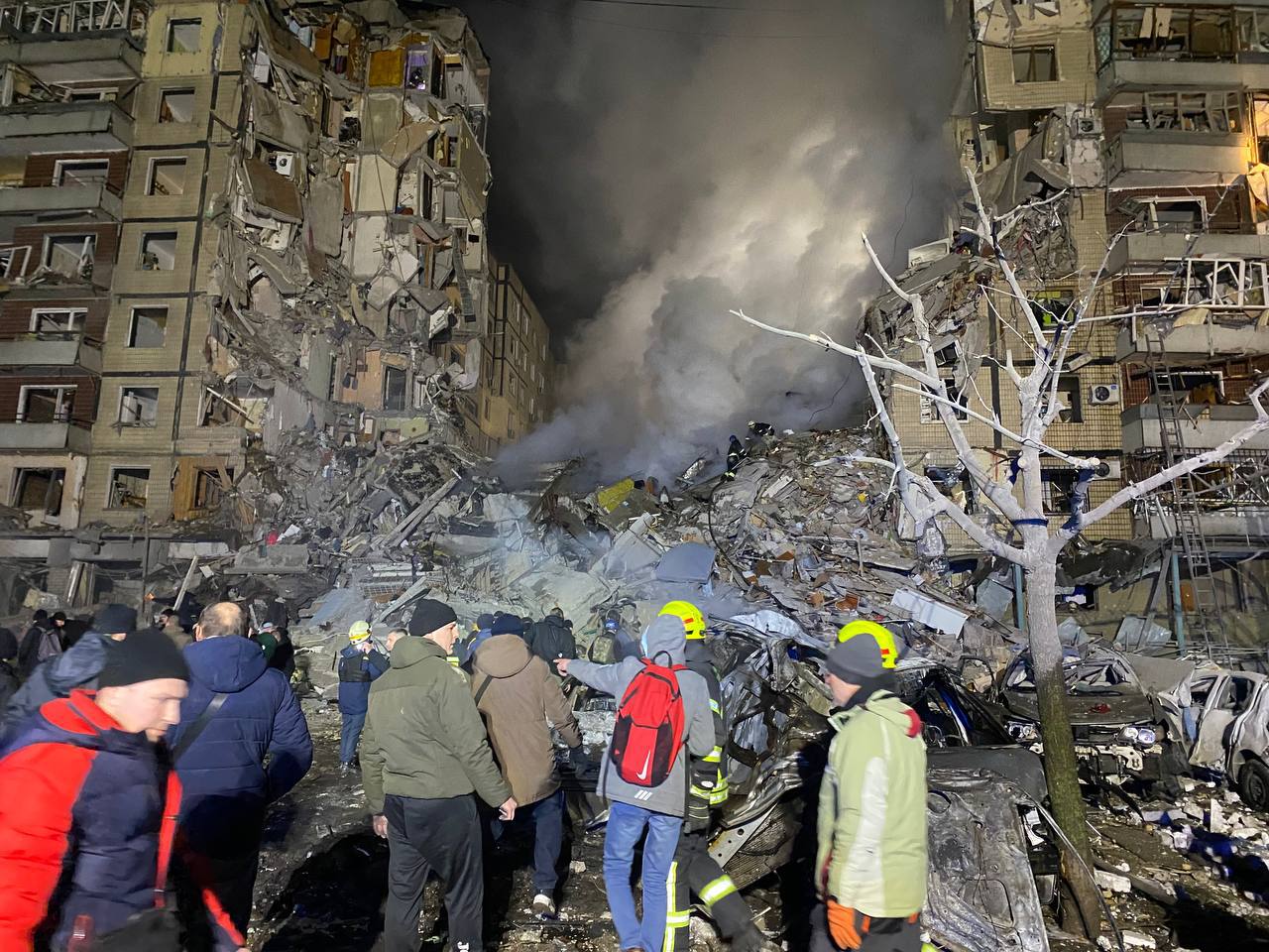 25 января 2023 г. Взорванный дом. Обрушение зданий. Взрыв многоэтажного дома в Днепре.