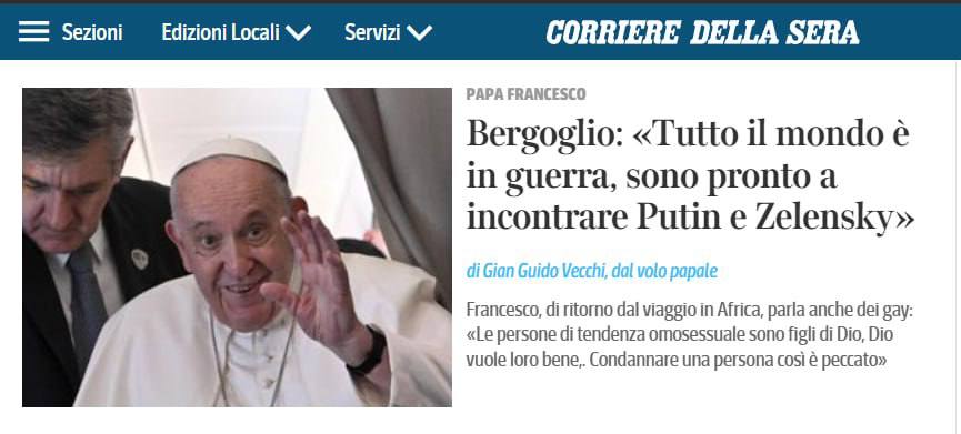 Папа римский заявил о готовности встретиться с Путиным и Зеленским