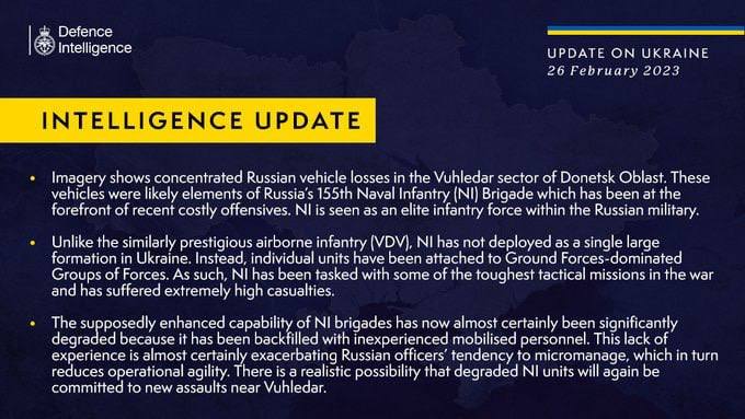 Морская пехота РФ понесла серьезные потери под Угледаром - разведка Британии 