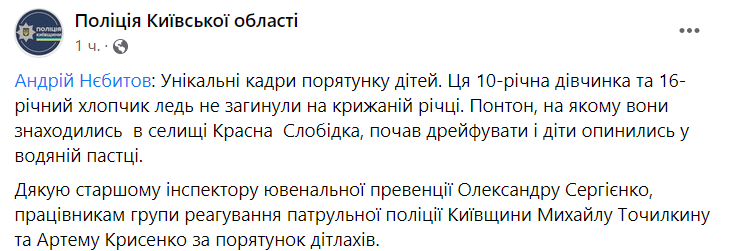 В Киевской области спасли детей из реки