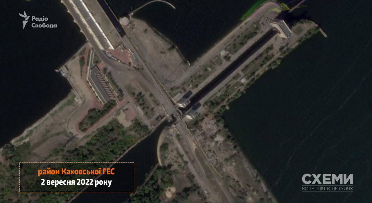 Появились спутниковые снимки новой переправы, которую строят россияне возле Каховской ГЭС