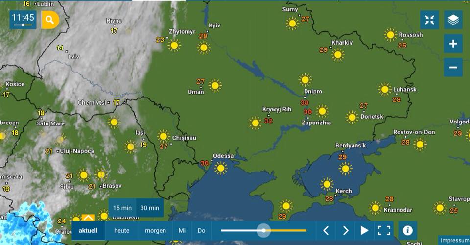 Карта погоды европейская часть