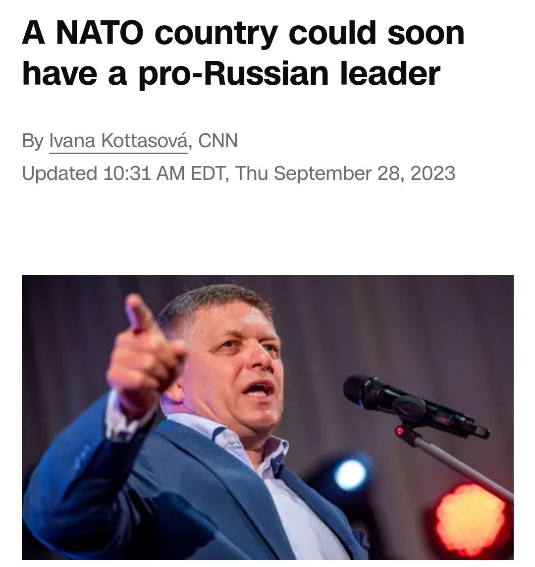 Роберт Фіцо - Країна НАТО Словаччина може незабаром отримати проросійського лідера