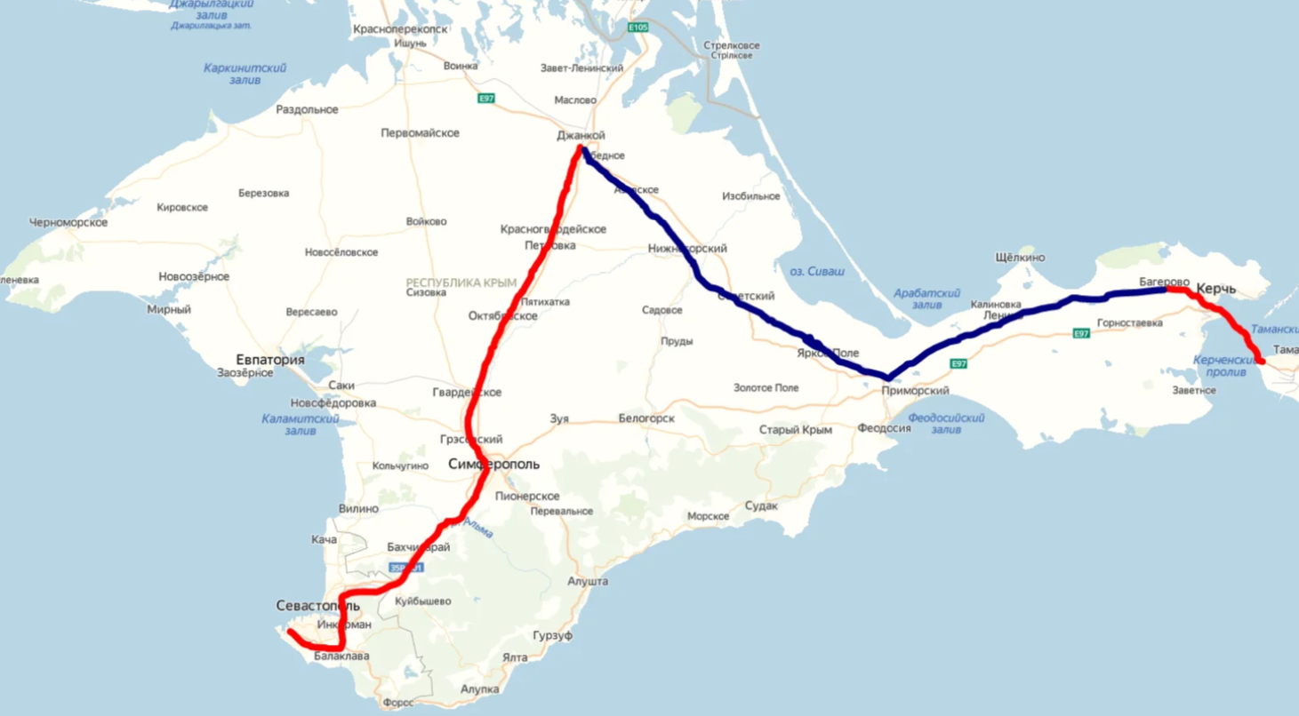 Карта жд остановок крыма