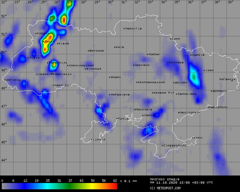 карта погоды ы Украине