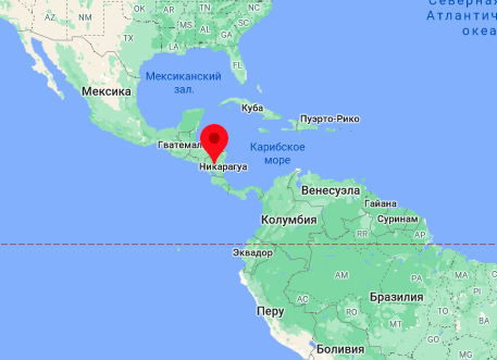 Никарагуа на карте