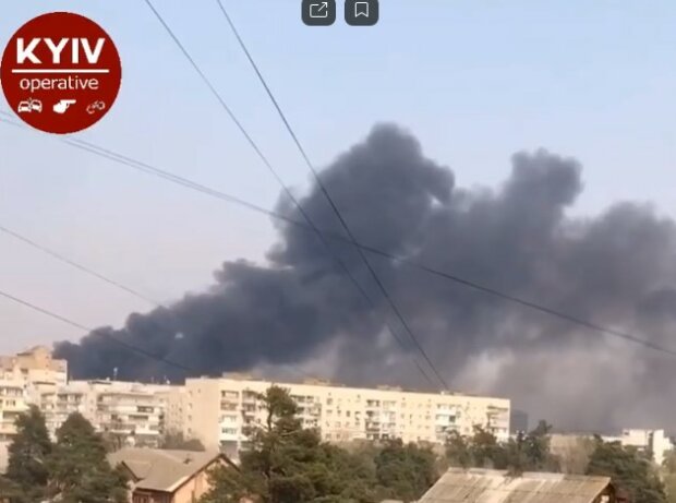 пожар на Бориспольской, скриншот из видео