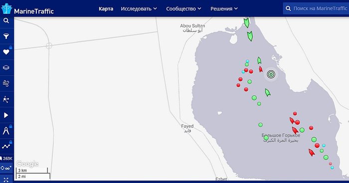 Скриншот с сайта MarineTraffic