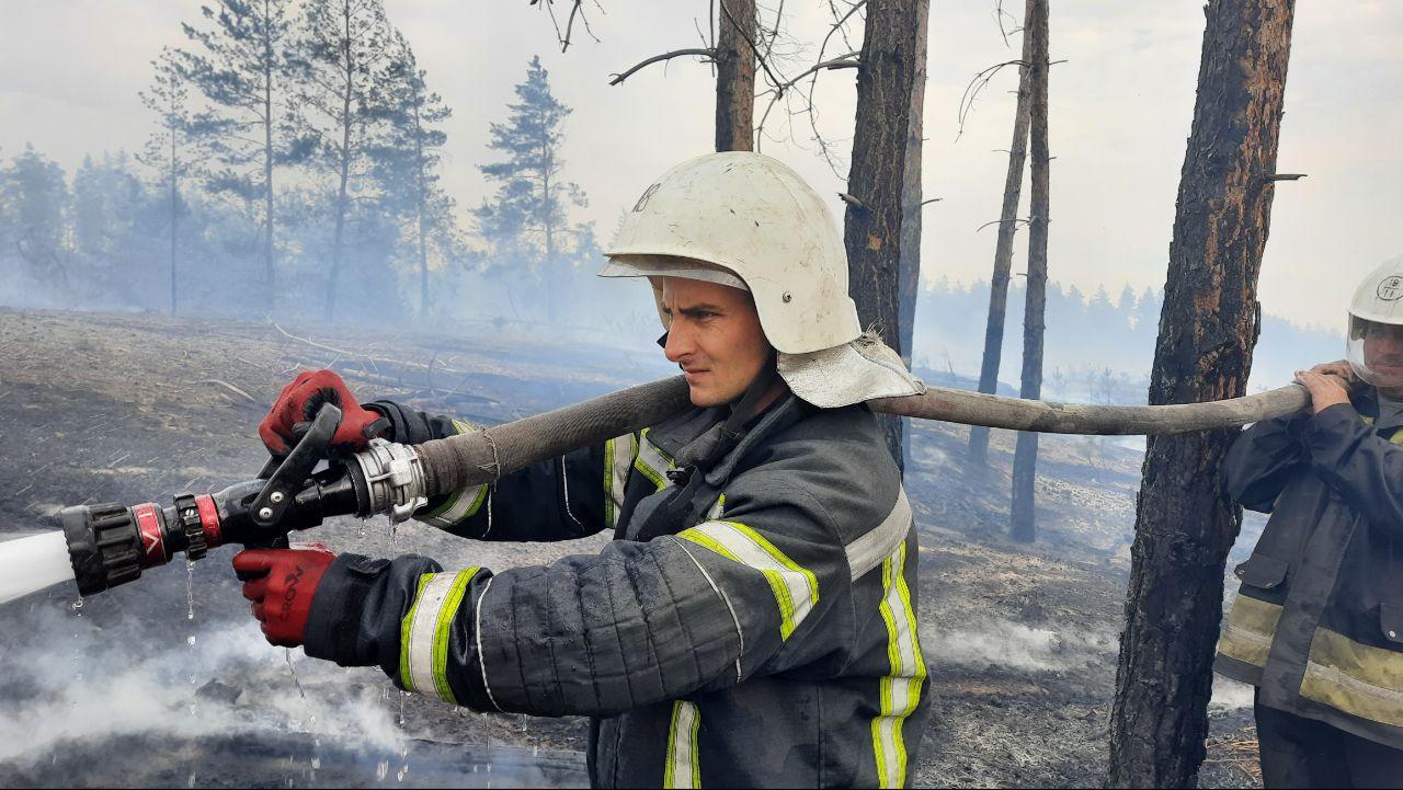 В Луганской области продолжают тушить лесные пожары. Фото: dsns.gov.ua