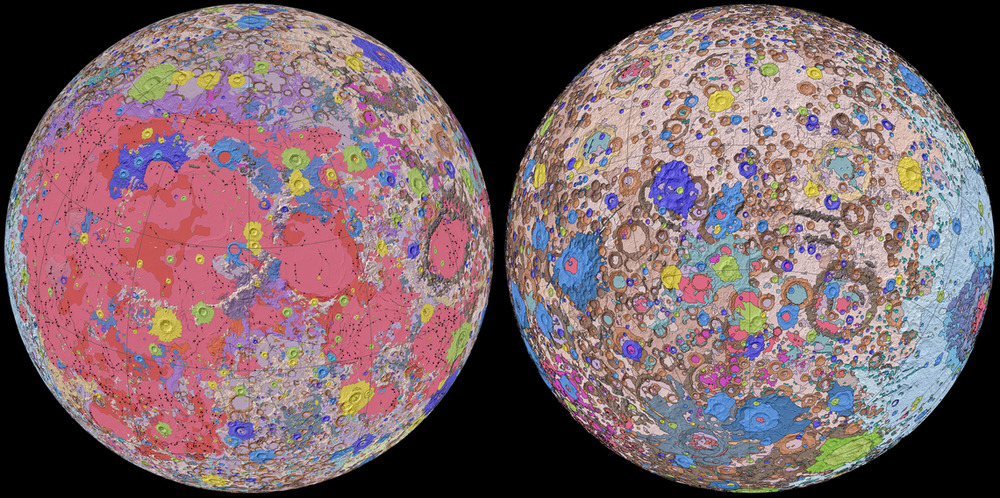 Ученые впервые показали подробную карту Луны. Фото: USGS