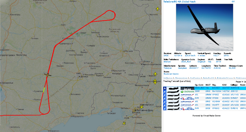 Flyradar24 на русском. Американский беспилотник над Украиной. RQ-4 Global Hawk над черным морем. Разведывательный беспилотник на карте полетов. Карта пролета украинского беспилотника.