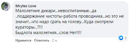 Юные спортсмены разгромили вагон поезда Днепр-Одесса, возвращаясь с соревнований. Скриншот