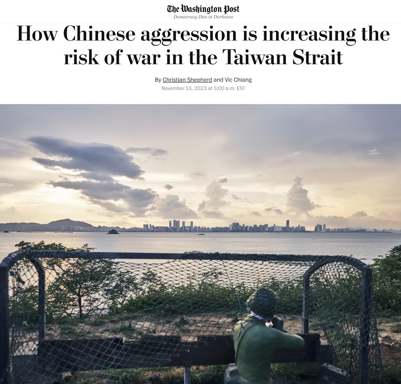 Между Китаем и США может начаться война из-за Тайваня