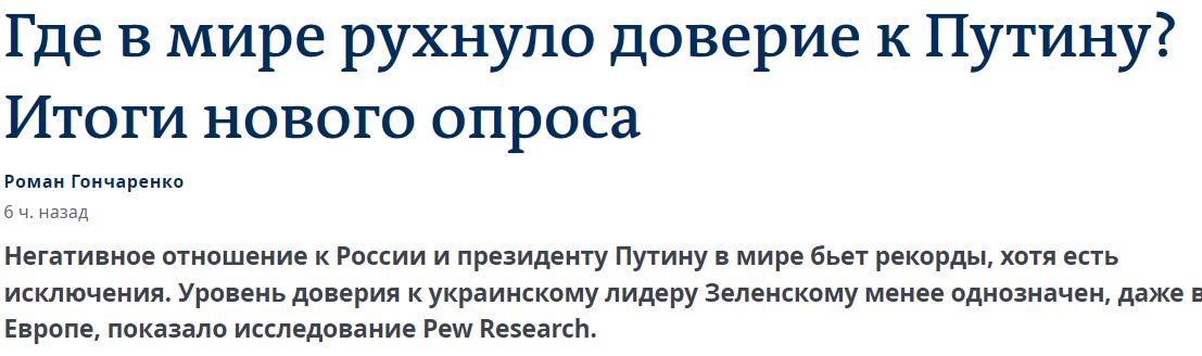 Довіра до Путіна та Зеленського, результати опитування