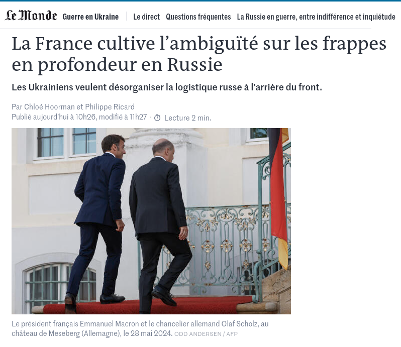 Заголовок на lemonde.fr