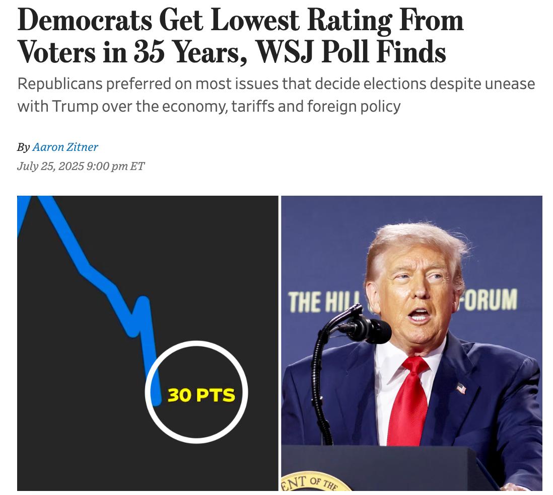 Снимок заголовка на wsj.com