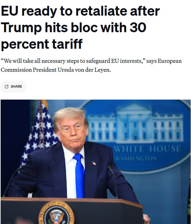 Снимок заголовка на politico.com